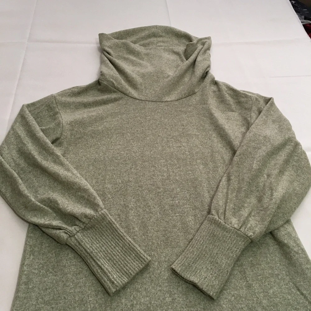 Maeve Anthropologie Tunic Sweater Women XS Sage Green Cowl Neck Long Sleeve